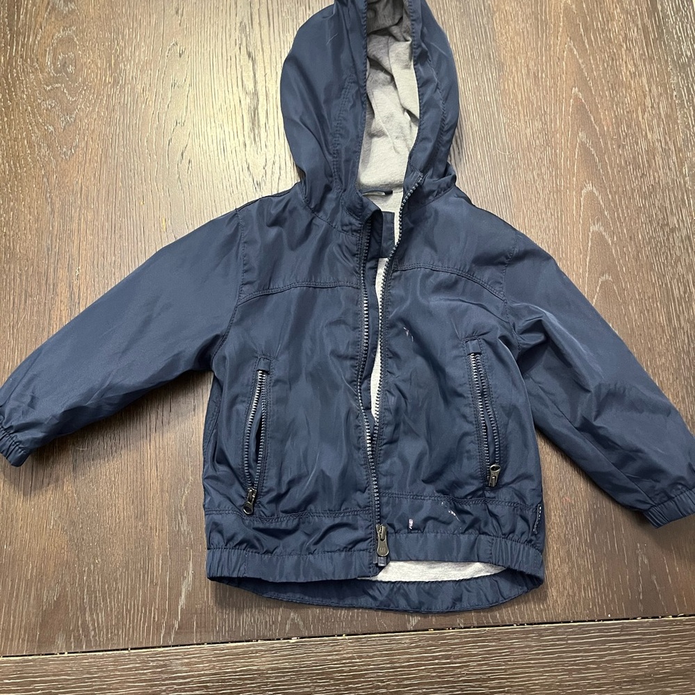 GAP Blue Raincoat with Hood and Elastic Cuffs